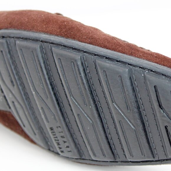 Stuart Weitzman Brown Suede Rhinestone Driving Moccasins: Size 11 M - Picture 7 of 8
